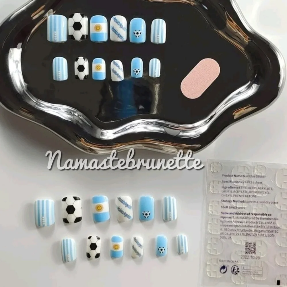 2/$16 Soccer Press On Nails